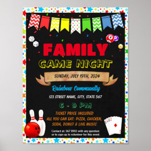 Poster Family Game Night événement modèle
