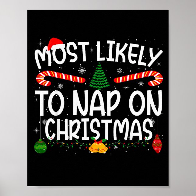 Poster Family Matching Xmas Most Likely To Nap On Christm (Devant)