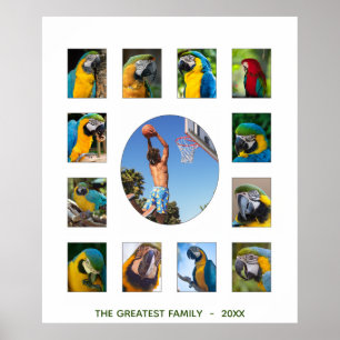 Poster Family Photo Collage Monogram