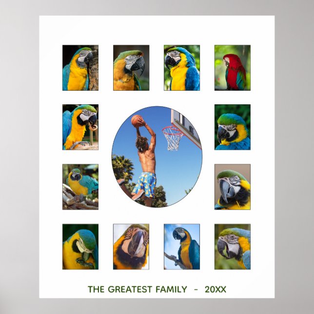 Poster Family Photo Collage Monogram (Devant)