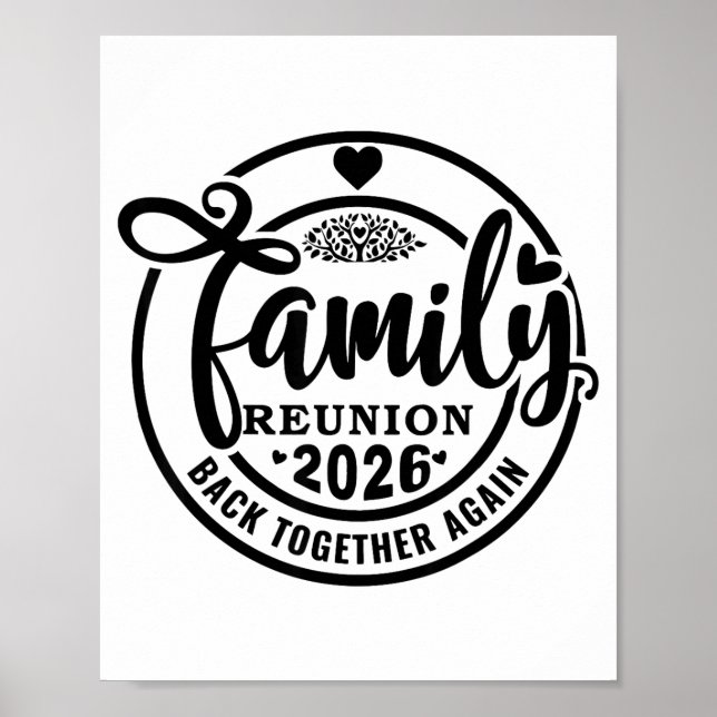 Poster Family Reunion Back Together Again Funny Family Re (Devant)