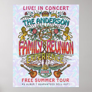 Poster Family Reunion Band Bienvenue Nom Retro les années