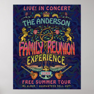 Poster Family Reunion Band Retro les années 70 Concert Bi