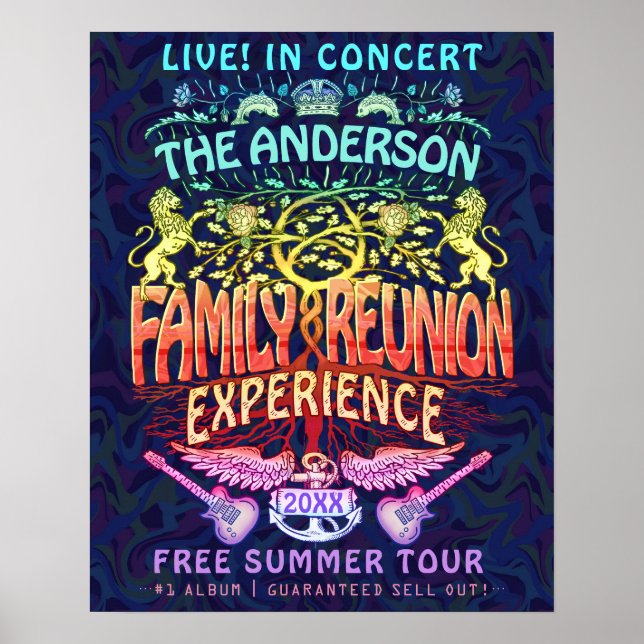 Poster Family Reunion Band Retro les années 70 Concert We (Devant)