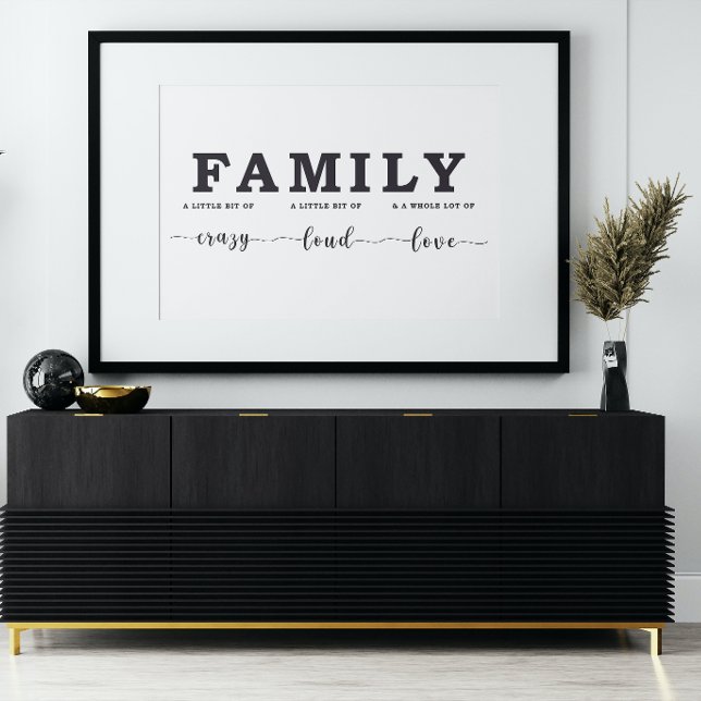 Poster Family Sign Un peu de Crazy Un tout plein de (Créateur téléchargé)