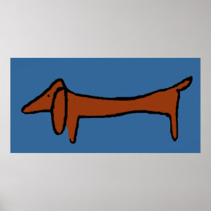 Poster Famous Abstract Brown Dachshund