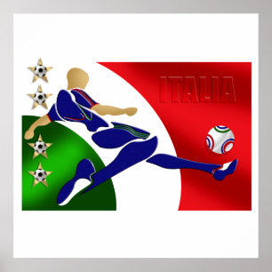 Poster Fan de drapeau de l'Italie du football de