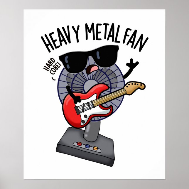 Poster Fan de métal lourd amusant jeu de musique amusant (Devant)