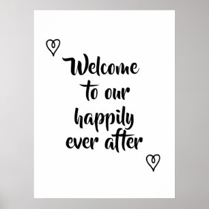 Poster Fancy Calligraphy Bienvenue à notre Mariage Storyb