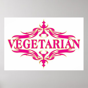 Poster Fancy in Pink - Vegetarin