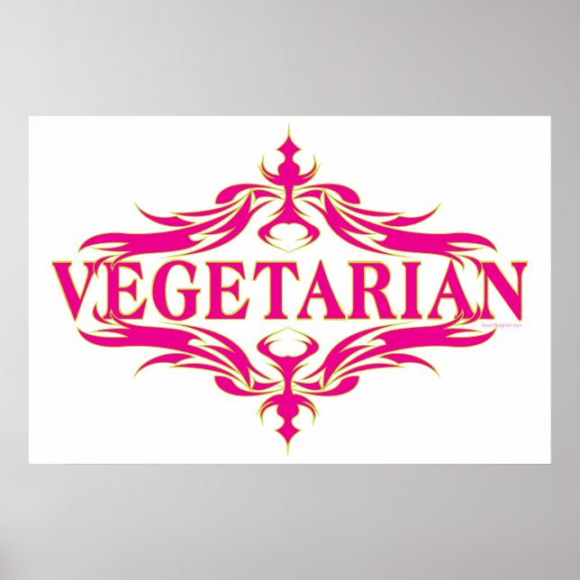 Poster Fancy in Rose - Vegetarin (Devant)