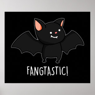 Poster Fangtastic Funny Halloween Noir chat chaton pistol