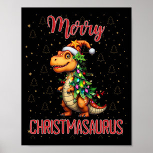 Poster Fanny Joyeux Noël Christmasaurus Dinosaure Sapin d