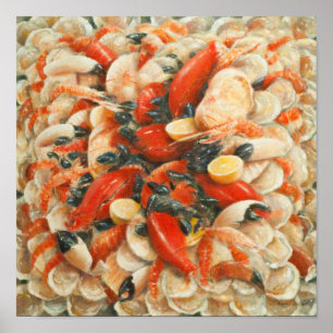 Poster Fantaisie 2010 de fruits de mer