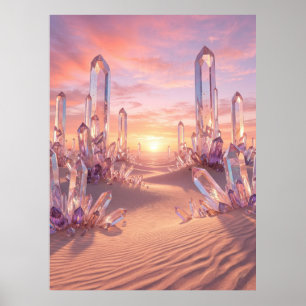 Poster Fantaisie artistique du désert de cristal au couch