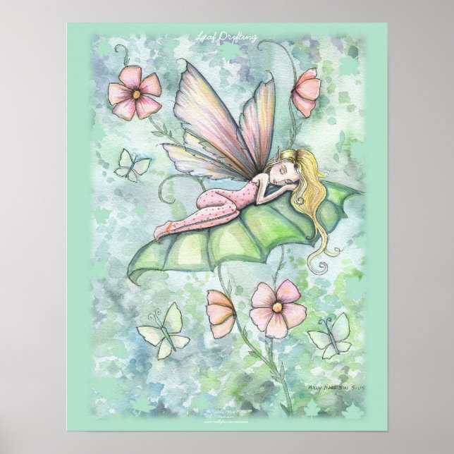 Poster fantaisie de fleurs blanches (Devant)