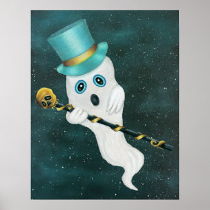 Poster Fantaisie Fantaisie Visage Haut Chapeau Canne Star