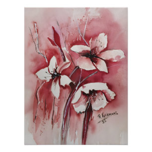 Poster Fantaisie florale