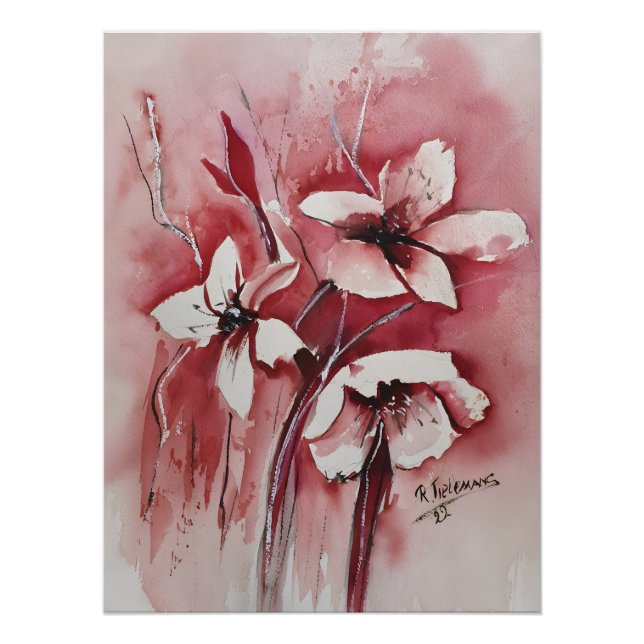 Poster Fantaisie florale (Devant)