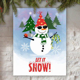 Poster Fantaisie personnalisée Snowman Party Arbre de Noë