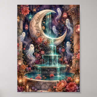 Poster Fantasmes Fantaisistes Fontaine Magique de la Lune