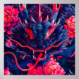 Poster Fantastique Fleur Fury Dragon