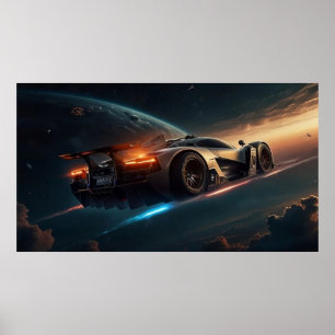 Poster Fantastique Voiture Autour Du Monde