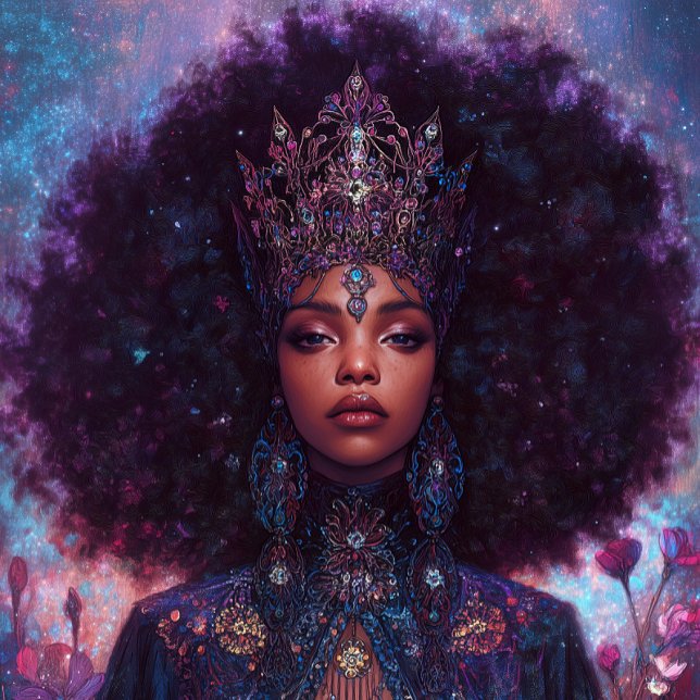 Poster Fantasy Art Black Girl Black Queen Goddess (Créateur téléchargé)