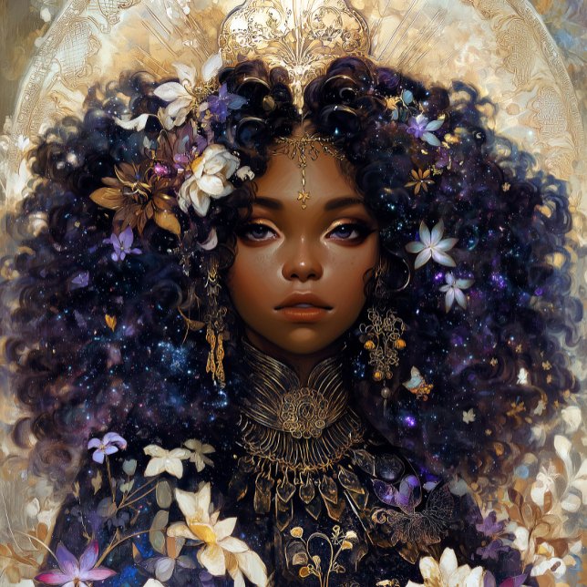 Poster Fantasy Art Black Girl Black Queen Goddess (Créateur téléchargé)
