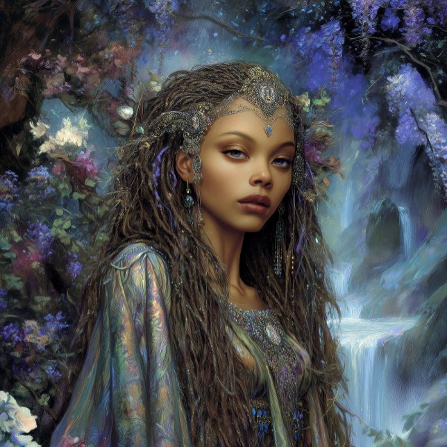 Poster Fantasy Art Black Girl Black Queen Goddess (Créateur téléchargé)