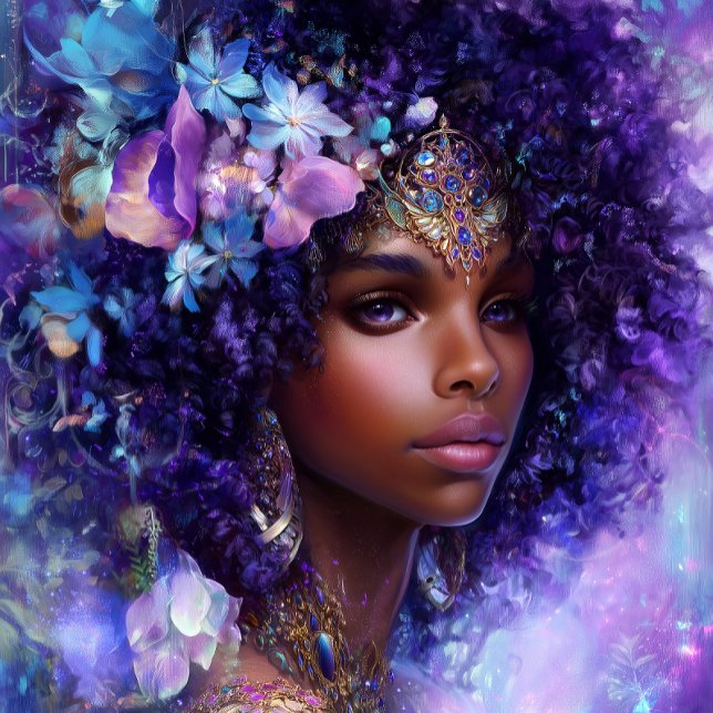 Poster Fantasy Art Black Girl Black Queen Goddess (Créateur téléchargé)