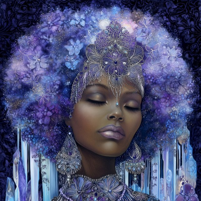 Poster Fantasy Art Black Girl Black Queen Goddess (Créateur téléchargé)