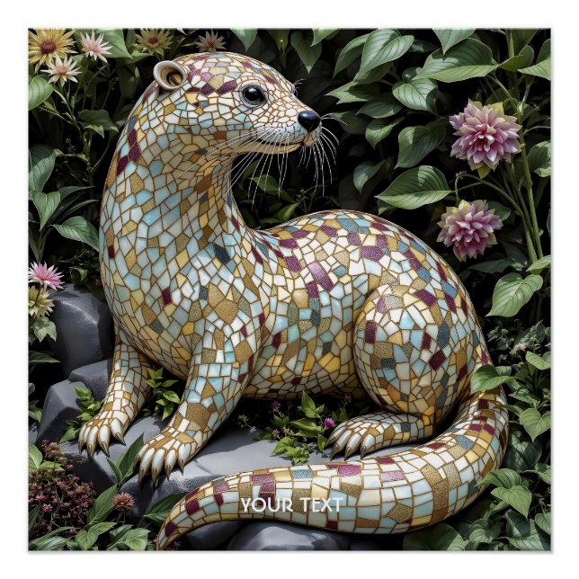 Poster Fantasy Cute Playful Otter Sculpture (Devant)