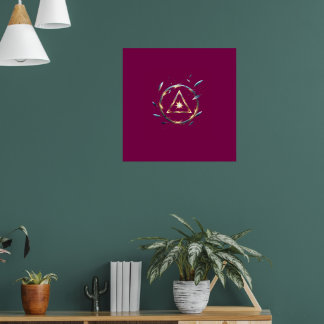 Poster Fantasy Emblem with Floating Blades – Magical Ener