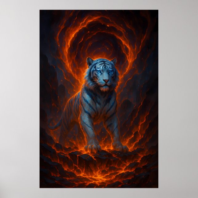 Poster Fantasy White Tiger – Mystic Aura Series (Devant)