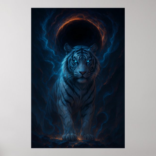 Poster Fantasy White Tiger – Mystic Aura Series (Devant)