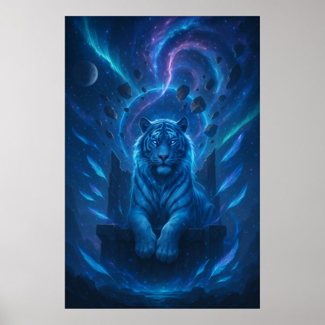 Poster Fantasy White Tiger – Mystic Aura Series (Devant)