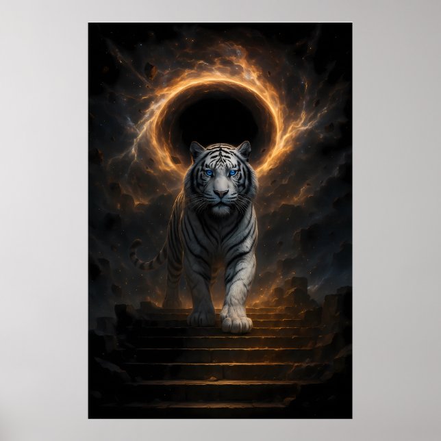 Poster Fantasy White Tiger – Mystic Aura Series (Devant)