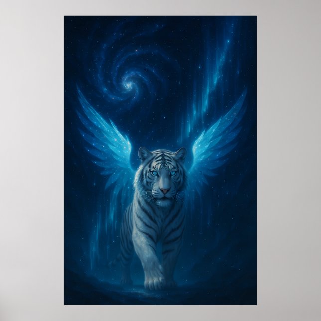 Poster Fantasy White Tiger – Mystic Aura Series (Devant)