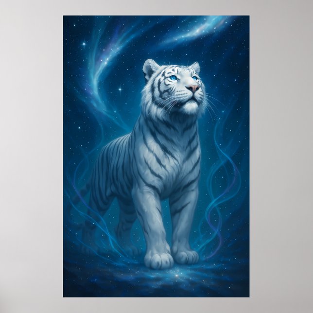 Poster Fantasy White Tiger – Mystic Aura Series (Devant)