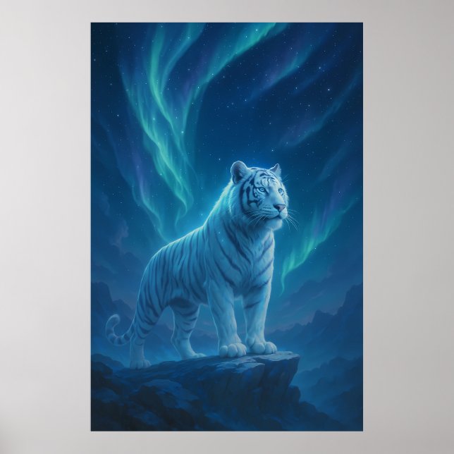 Poster Fantasy White Tiger – Mystic Aura Series (Devant)
