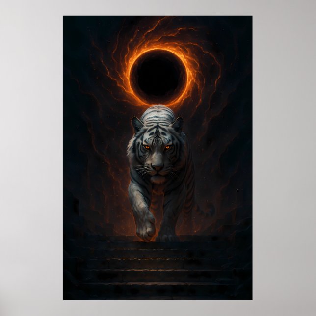 Poster Fantasy White Tiger – Mystic Aura Series (Devant)