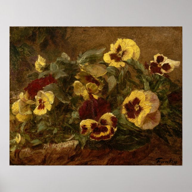Poster Fantin-Latour - Pansies (Devant)