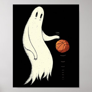 Poster Fantôme drôle et cool en train de dribbler - Sketc