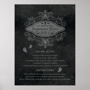 Poster Fantôme Drôle Et Recette De Cauchemar Halloween Lu