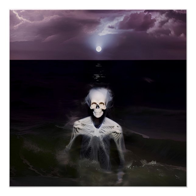 Poster Fantôme en mer - Peinture à l'huile (Devant)