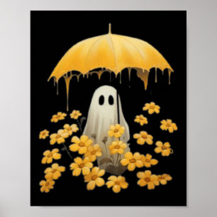 Poster Fantôme Floral Halloween Fantôme Dans La Forêt Got