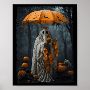 Poster Fantôme Floral vintage Fantôme Halloween Fantôme D