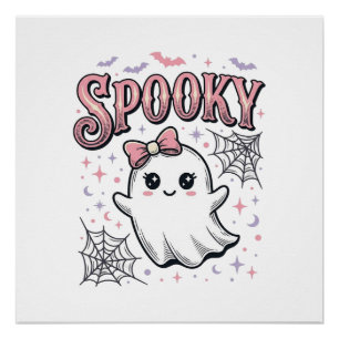 Poster Fantôme Mignon Effrayant Design de Chemise Hallowe