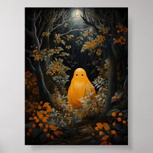 Poster Fantôme Orange Qui S'Éclatait Dans L'Ombre Sous L'